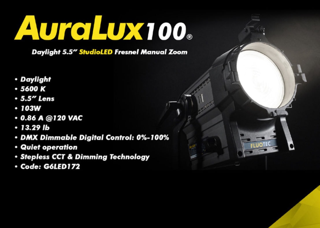 AuraLux 100 Daylight 5.5" StudioLED Fresnel Manual Zoom